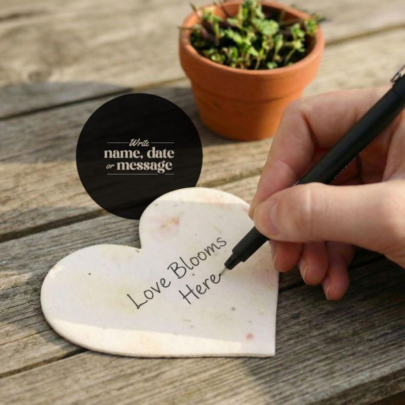 Set Favor Seed Bloom 48 Corazones Rosa con Semillas de Flor Silvestre