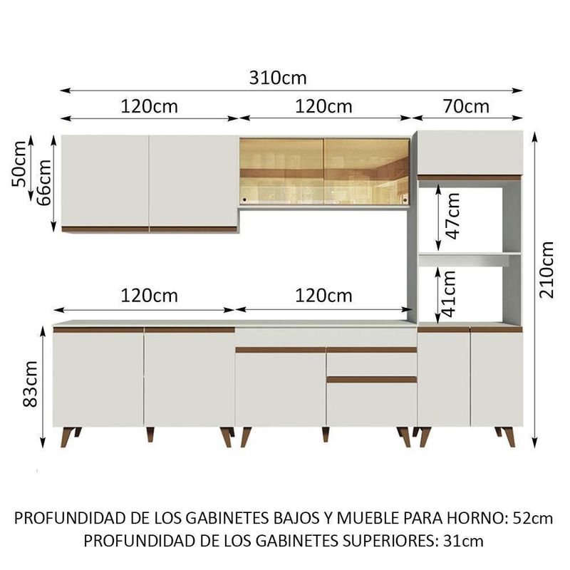 Cocina integral completa modular madesa reims 310cm bb 05