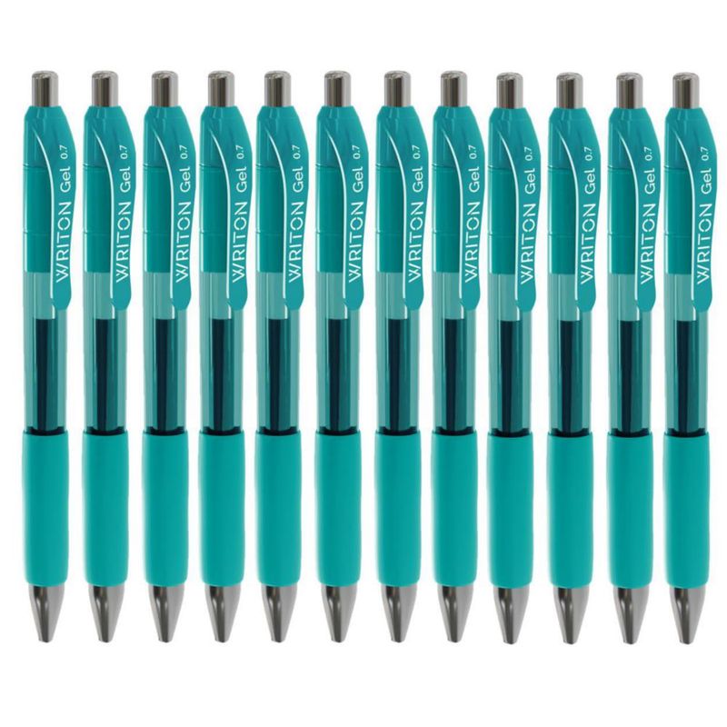 Bolígrafos de gel Writon 07 mm verde oscuro - paquete de 12