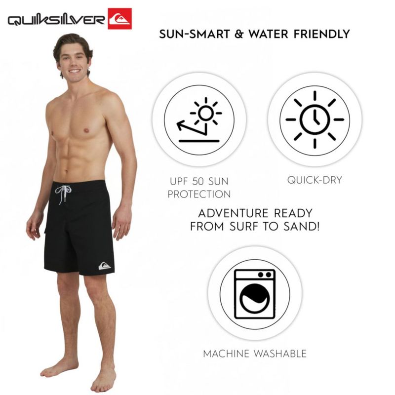 Bermudas de surf Quiksilver negras 53 cm UPF 50