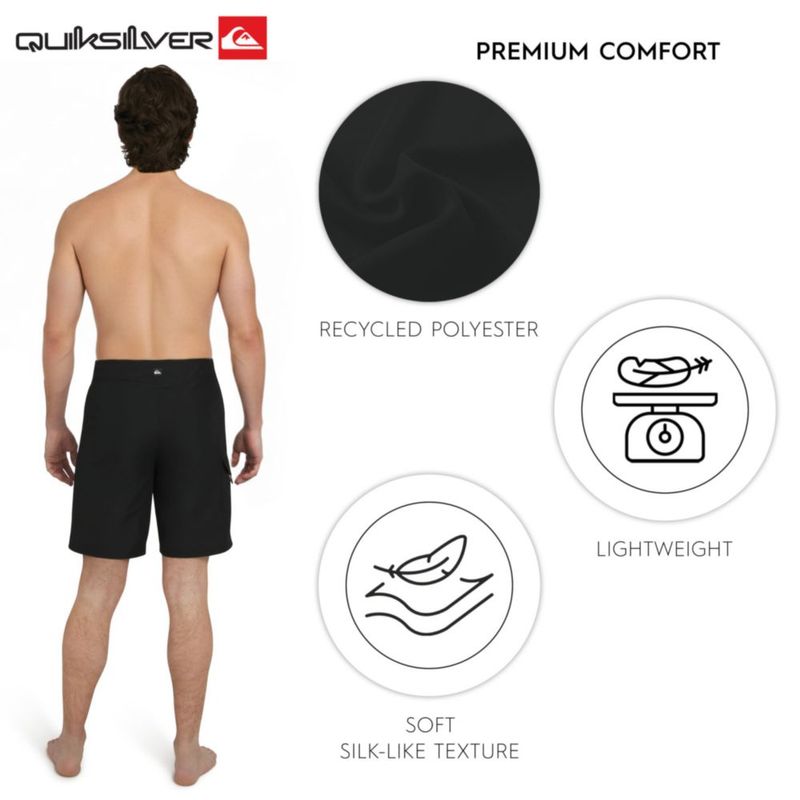 Bermudas de surf Quiksilver negras 53 cm UPF 50