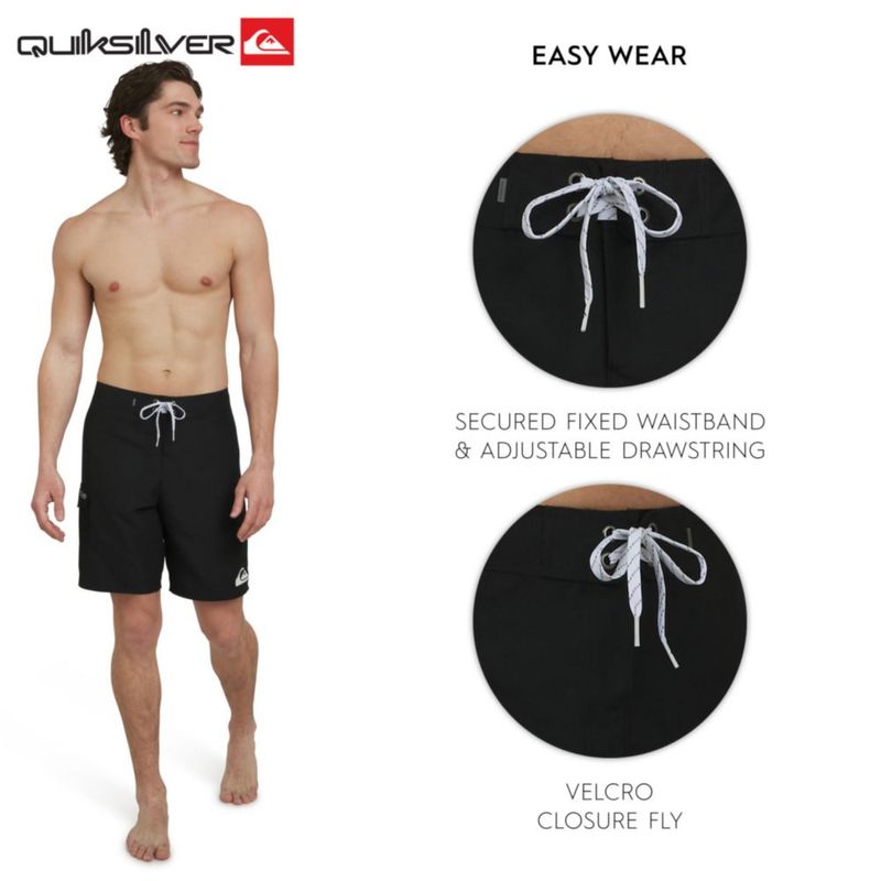 Bermudas de surf Quiksilver negras 53 cm UPF 50