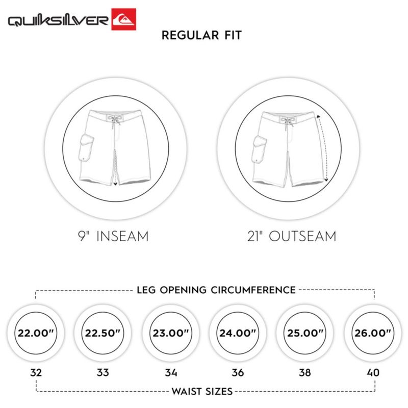 Bermudas de surf Quiksilver negras 53 cm UPF 50