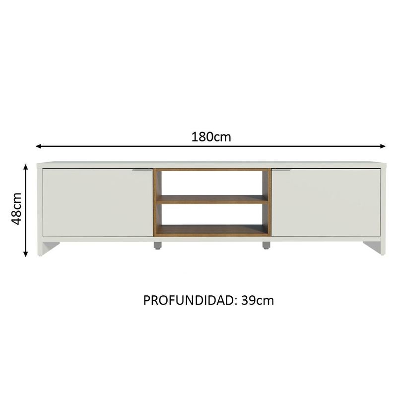 Mueble mesa para tv rack madesa linz hasta 80' blanco/marrón