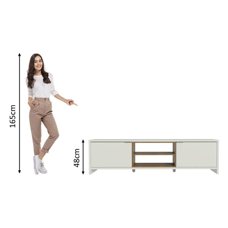 Mueble mesa para tv rack madesa linz hasta 80' blanco/marrón