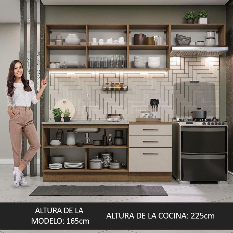 Cocina integral completa modular madesa agata 260cm mc 04