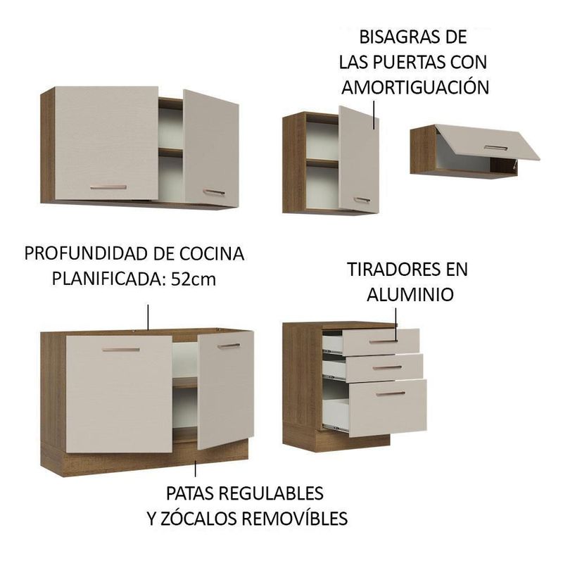 Cocina integral completa modular madesa agata 260cm mc 04