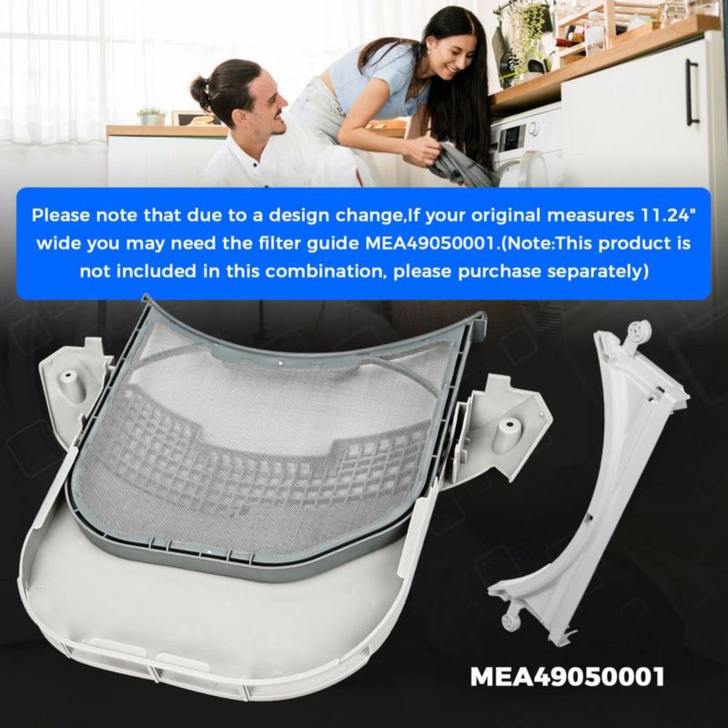 Kit de filtro de pelusa de acero inoxidable Romalon para secadoras LG y Kenmore