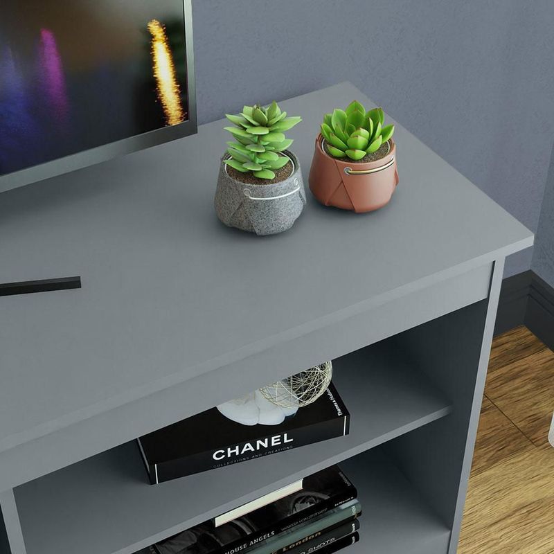 Mueble mesa para tv rack madesa 6 espacios hasta 80 gris