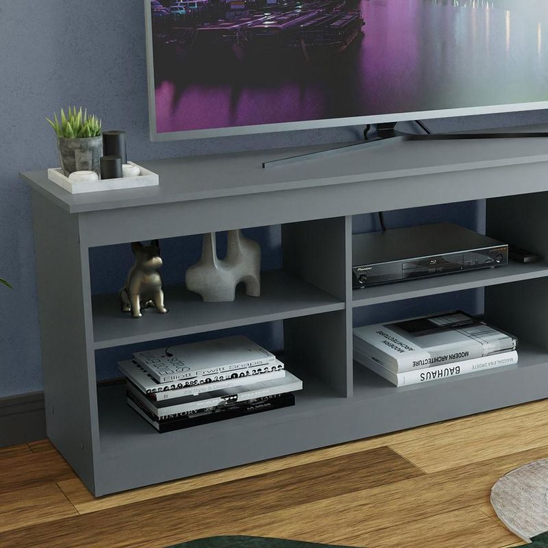 Mueble mesa para tv rack madesa 6 espacios hasta 80 gris