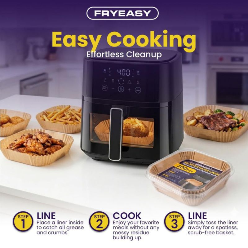 Forros desechables para freidora de aire FryEasy 6QT 100 piezas