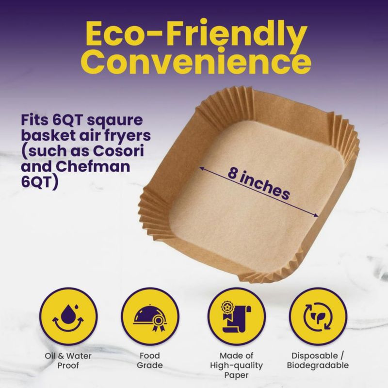 Forros desechables para freidora de aire FryEasy 6QT 100 piezas