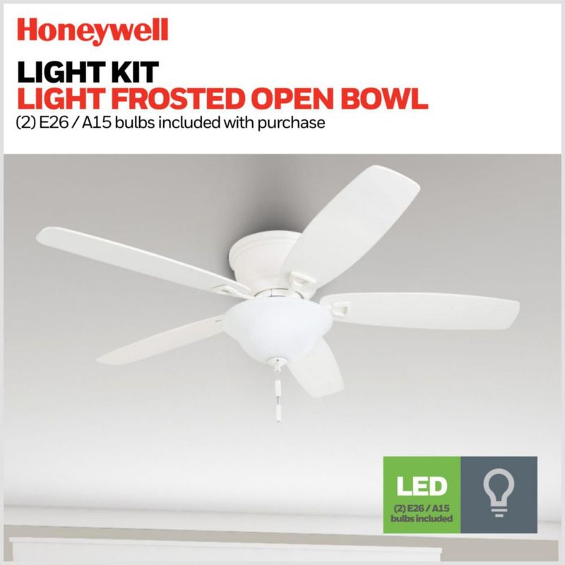 Ventilador de techo Honeywell 132 cm blanco con luz LED tipo cuenco