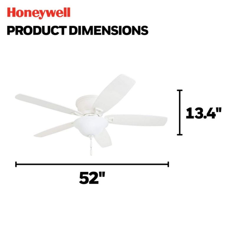 Ventilador de techo Honeywell 132 cm blanco con luz LED tipo cuenco