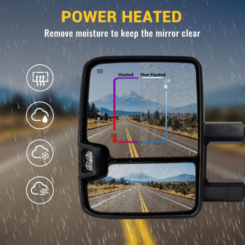 Espejos de remolque Sanooer para Ram 1500/2500/3500 con calefacción y control eléctrico