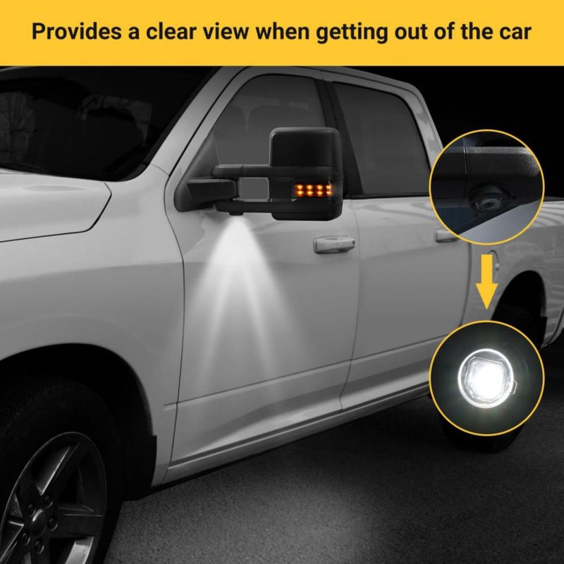 Espejos de remolque Sanooer para Ram 1500/2500/3500 con calefacción y control eléctrico