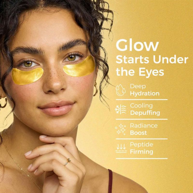 Parche para contorno de ojos AILEORY 24 pares hidratante con oro 24K y péptidos