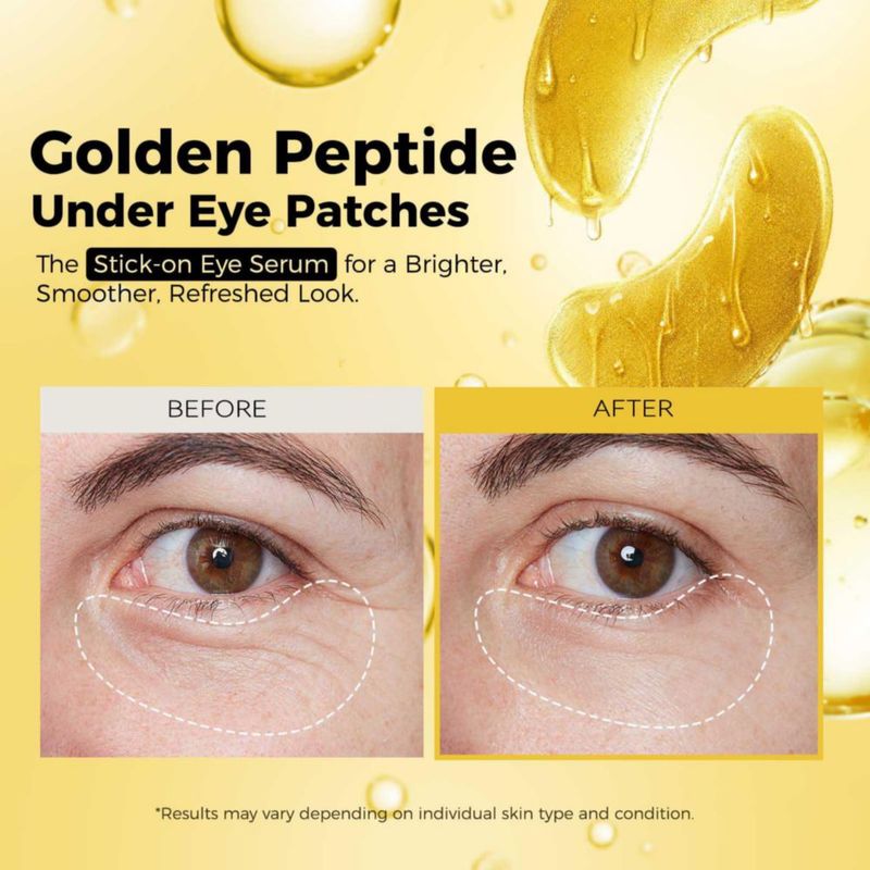 Parche para contorno de ojos AILEORY 24 pares hidratante con oro 24K y péptidos