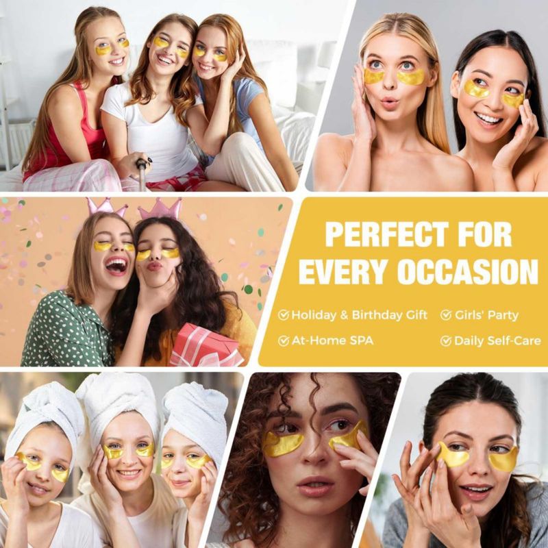 Parche para contorno de ojos AILEORY 24 pares hidratante con oro 24K y péptidos
