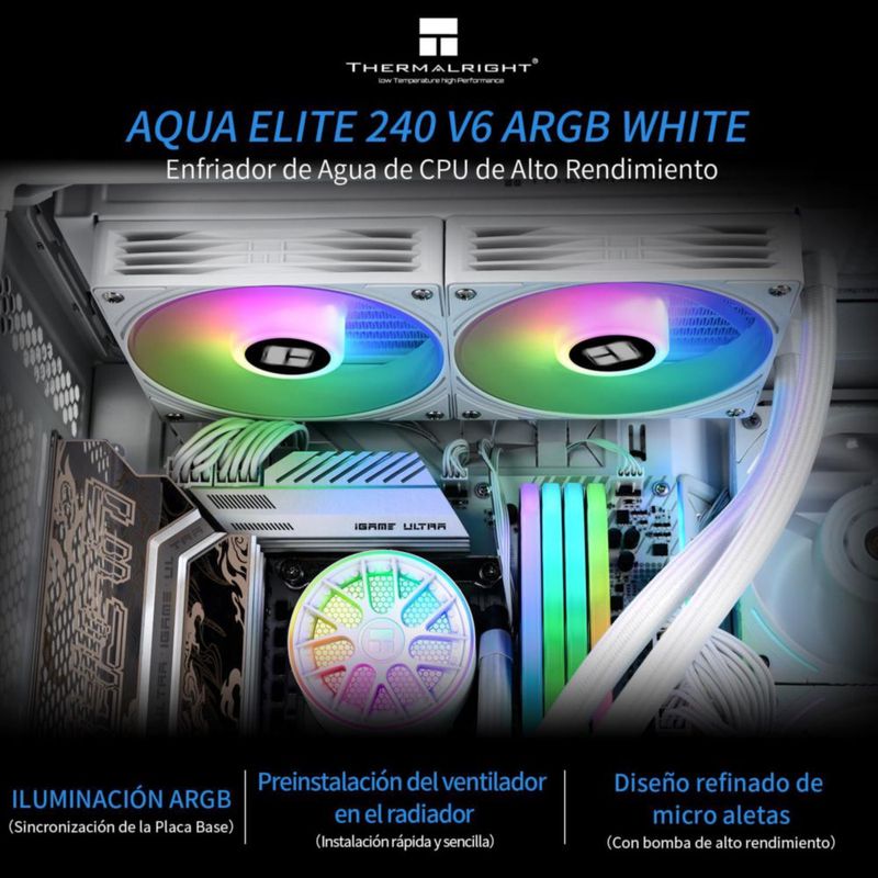 Enfriador Líquido para CPU Thermalright Aqua Elite 240 V6 ARGB Blanco