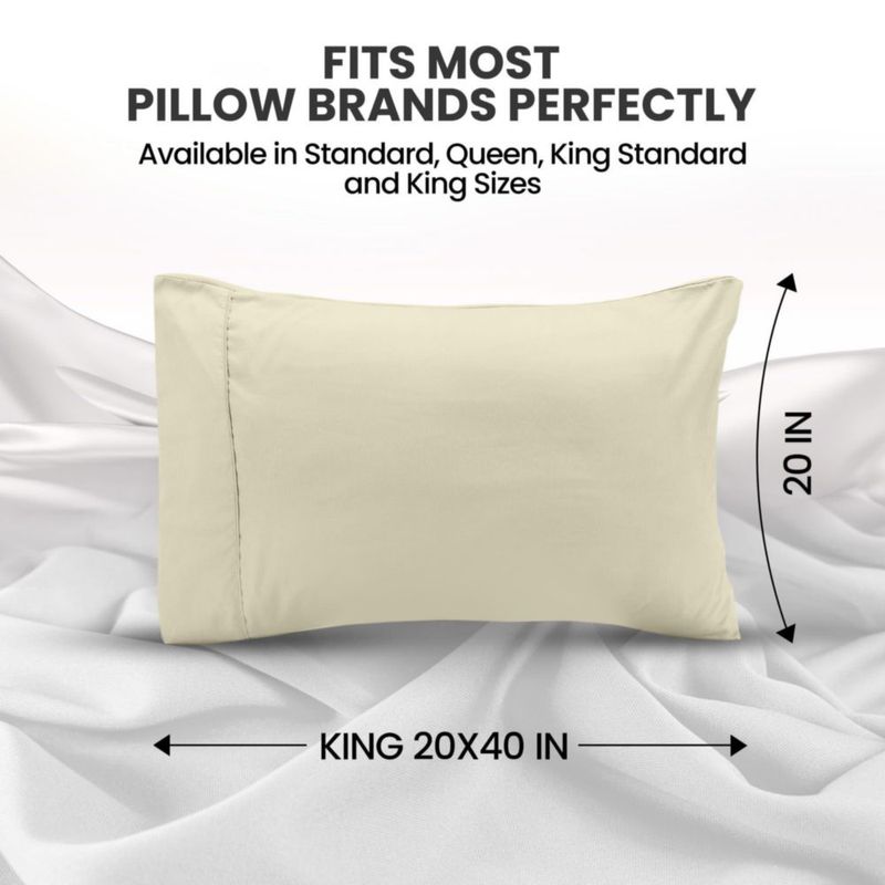 Juego de fundas de almohada Utopia Bedding King 2 piezas color marfil