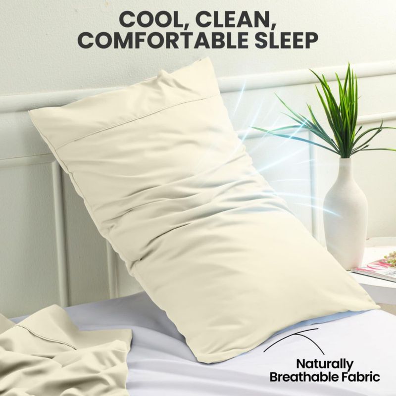 Juego de fundas de almohada Utopia Bedding King 2 piezas color marfil