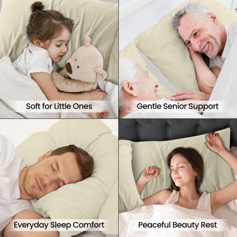 Juego de fundas de almohada Utopia Bedding King 2 piezas color marfil