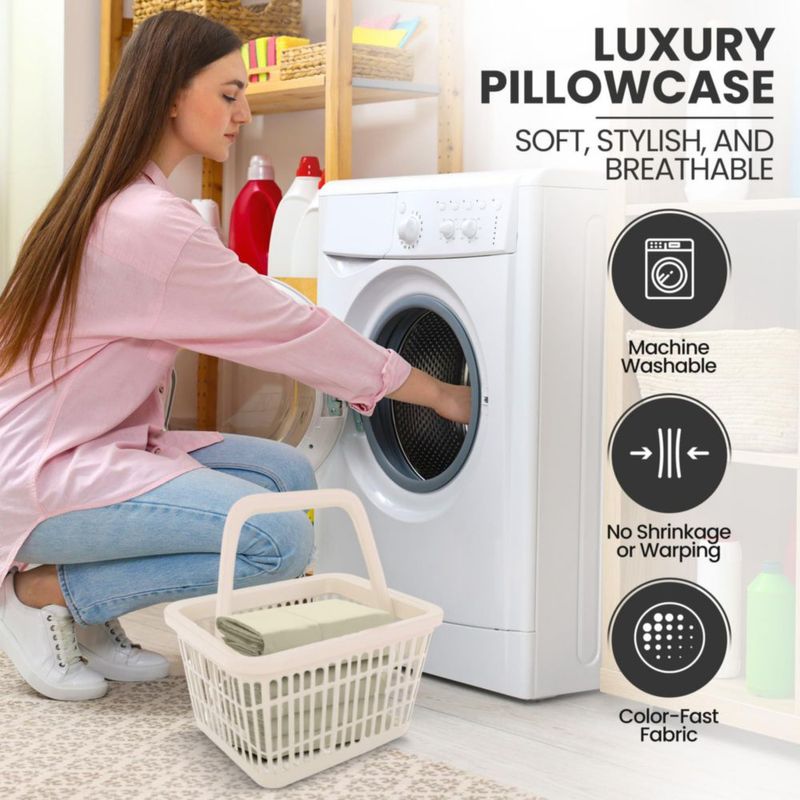 Juego de fundas de almohada Utopia Bedding King 2 piezas color marfil