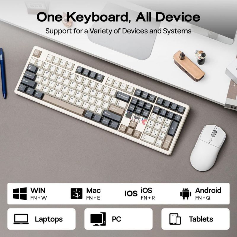 Teclado EPOMAKER F108 PRO V2 Inalámbrico RGB 10000 mAh