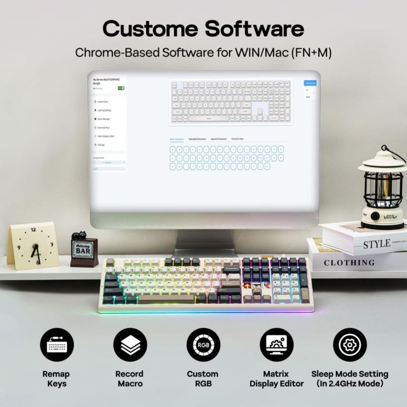 Teclado EPOMAKER F108 PRO V2 Inalámbrico RGB 10000 mAh