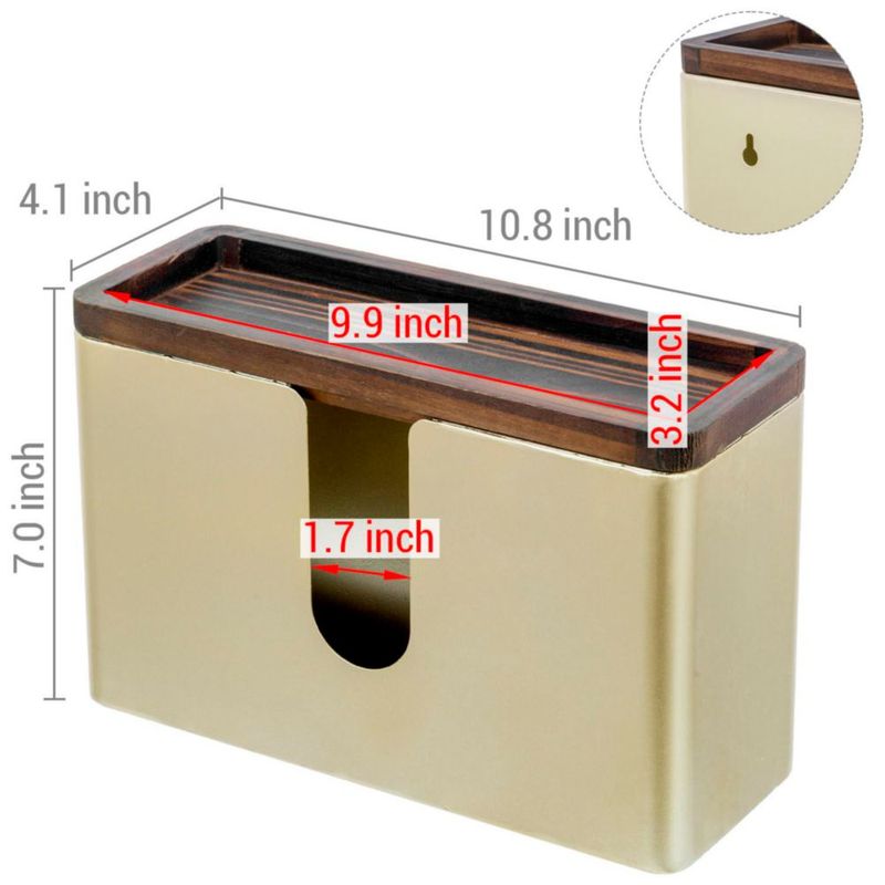 Portarrollos de papel toalla de pared MyGift 27 cm L × 10 cm An × 16 cm Al dorado
