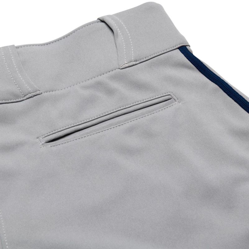 Pantalones de béisbol tipo knicker CHAMPRO juvenil mediano gris con detalle azul marino