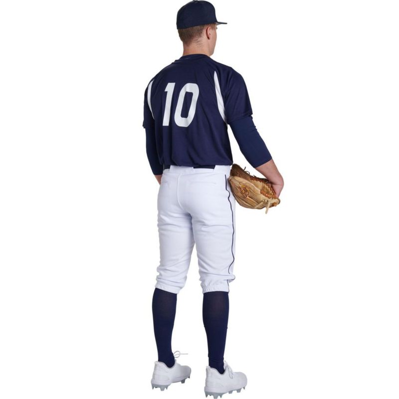 Pantalones de béisbol tipo knicker CHAMPRO juvenil mediano gris con detalle azul marino