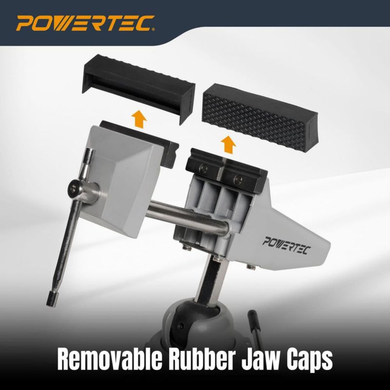 Morsa POWERTEC de Base Giratoria de 7 cm Portátil 360°