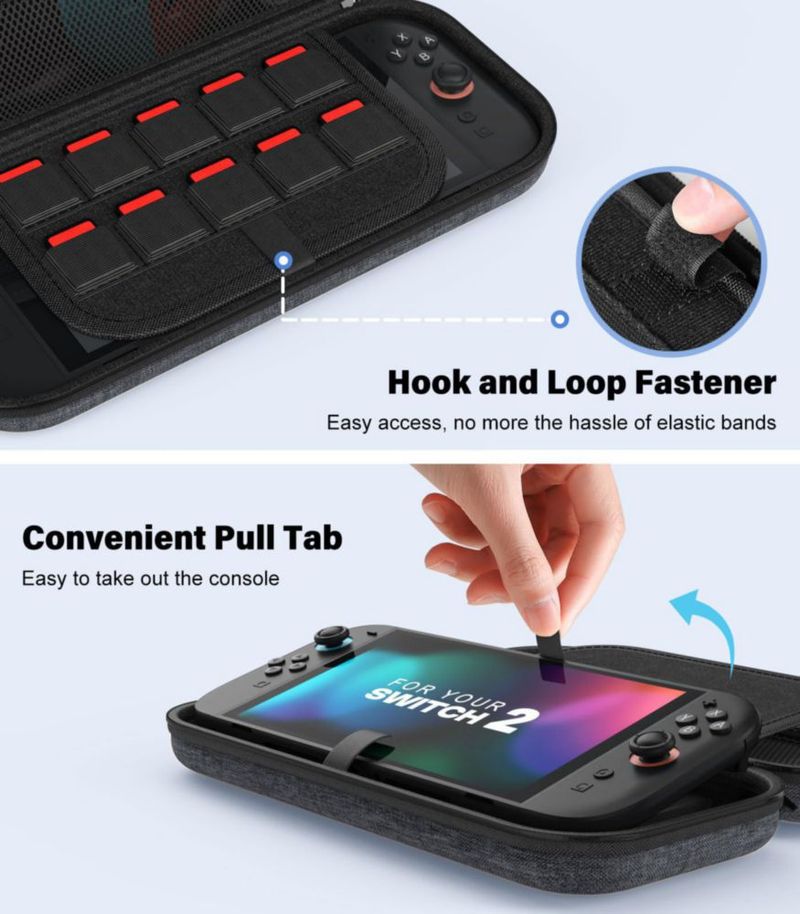 Estuche de transporte MoKo para Nintendo Switch 2 con 10 ranuras