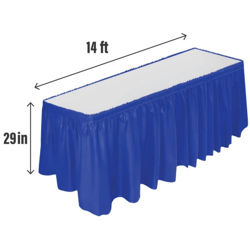 Falda de mesa DecorRack 73 cm x 426 m azul real - paquete de 2