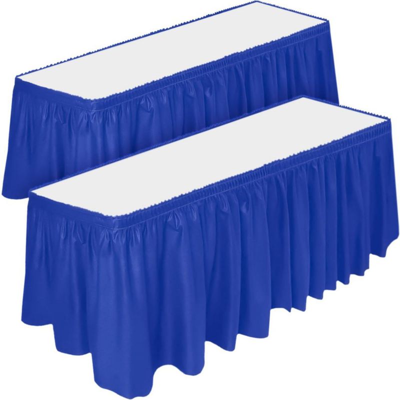 Falda de mesa DecorRack 73 cm x 426 m azul real - paquete de 2