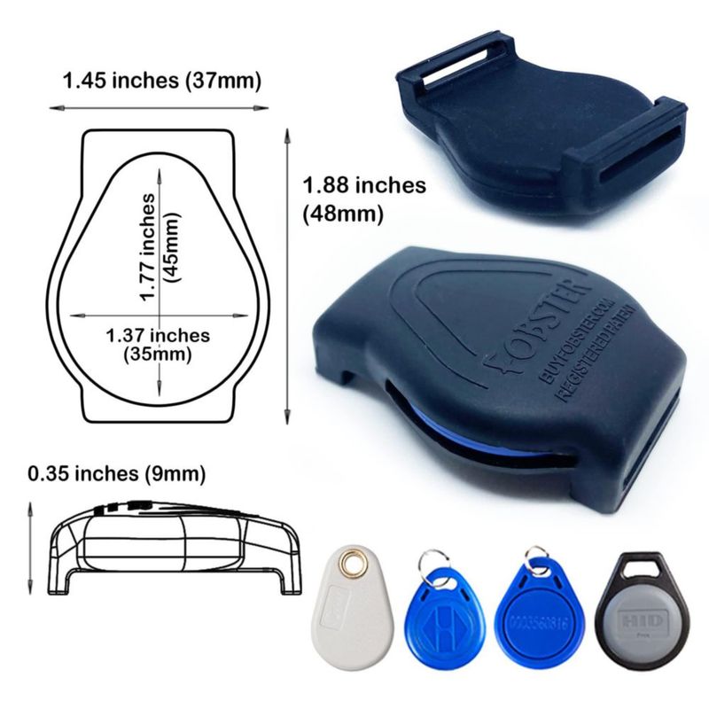 Llavero Fobster 35 mm × 45 mm RFID con pulsera portallaves