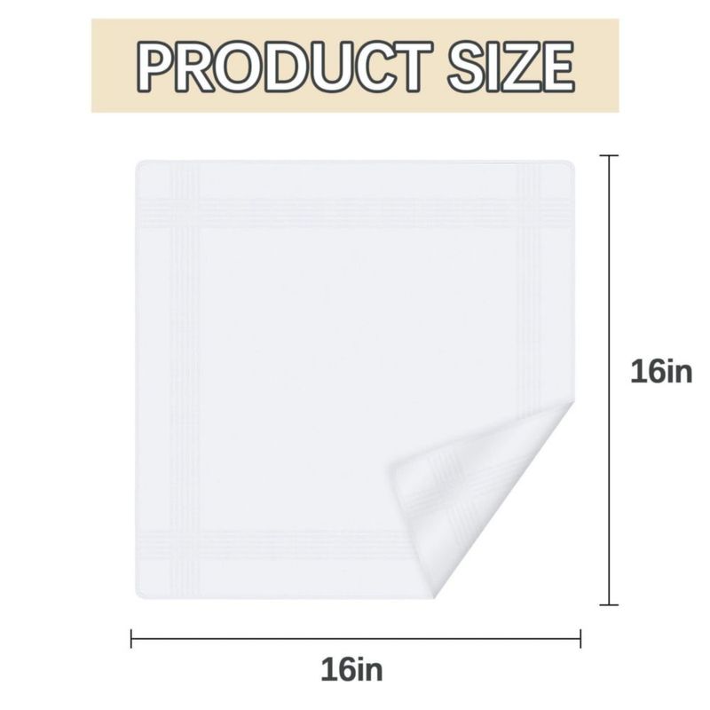 Pañuelos ARKBAODAN 24 uds 41 cm Algodón Blanco
