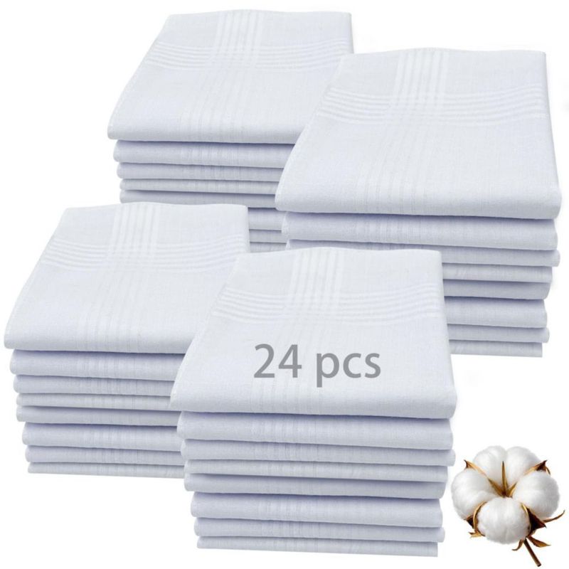 Pañuelos ARKBAODAN 24 uds 41 cm Algodón Blanco