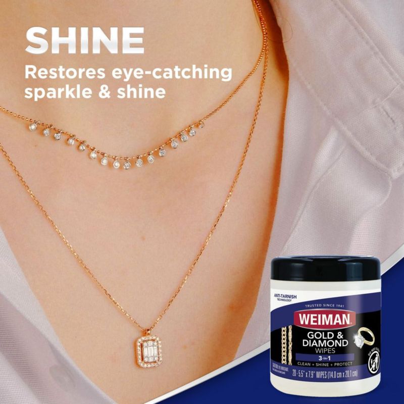 Toallitas para joyería Weiman 3 en 1 Limpiar Brillar y Proteger