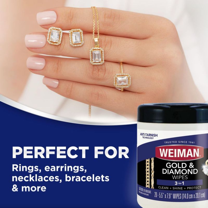 Toallitas para joyería Weiman 3 en 1 Limpiar Brillar y Proteger