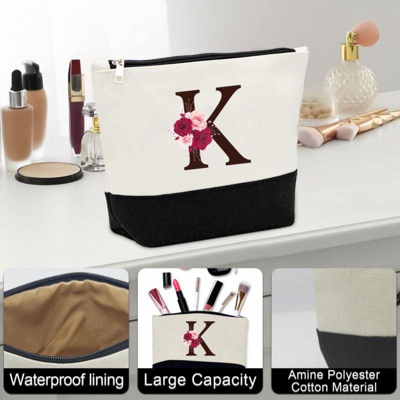 Set de regalo con bolso tote AiHeart de lona con bolsillo y monograma