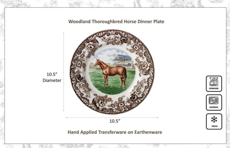 Plato de cena Spode 27 cm Caballo Pura Sangre