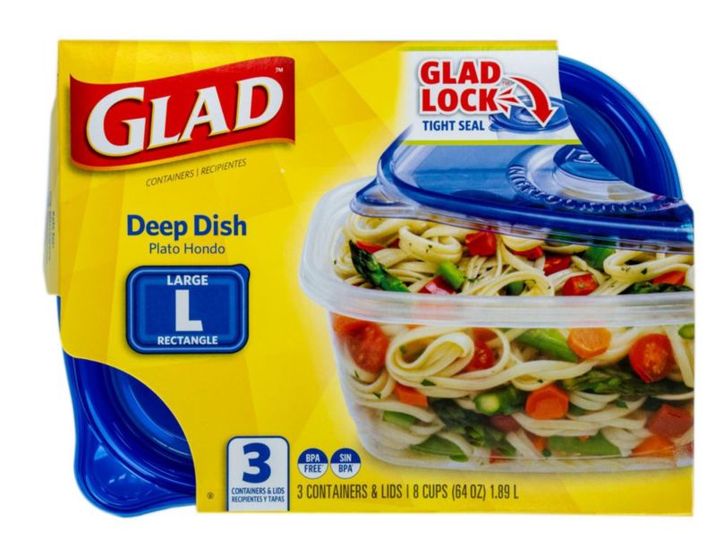 Contenedores de Almacenamiento de Alimentos Glad 19 L (3 unidades) – Pack de 6