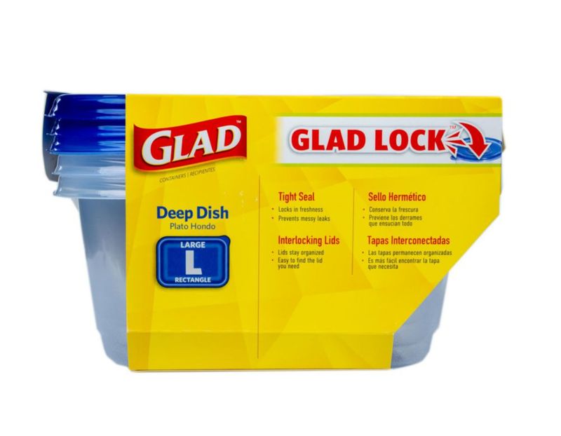 Contenedores de Almacenamiento de Alimentos Glad 19 L (3 unidades) – Pack de 6