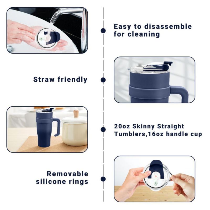Tapas para vaso tipo tumbler AiHeart pack de 2 9 × 10 cm compatibles con pajilla