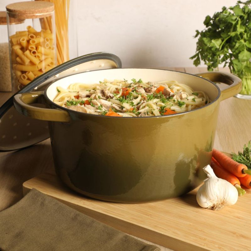 Crock-Pot Cacerola de Hierro Fundido Esmaltado 7 L Verde Salvia