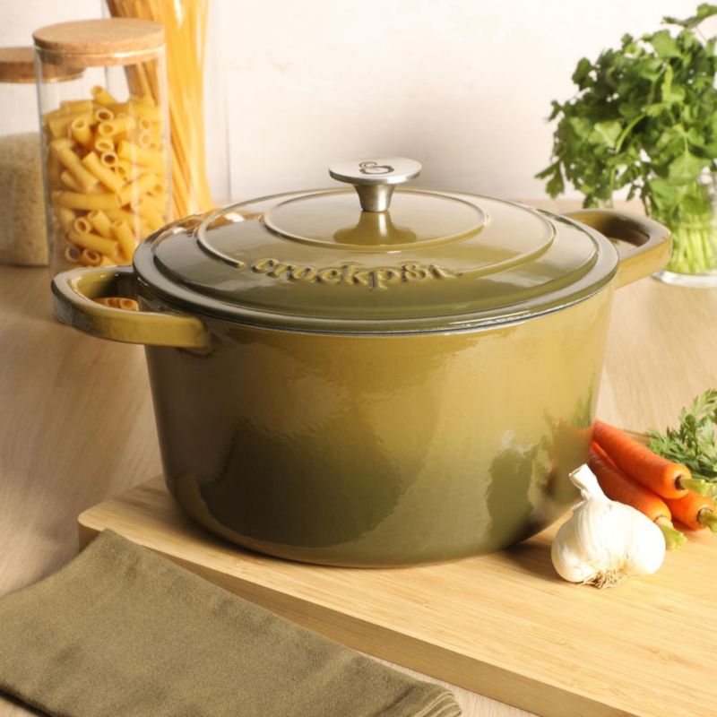 Crock-Pot Cacerola de Hierro Fundido Esmaltado 7 L Verde Salvia