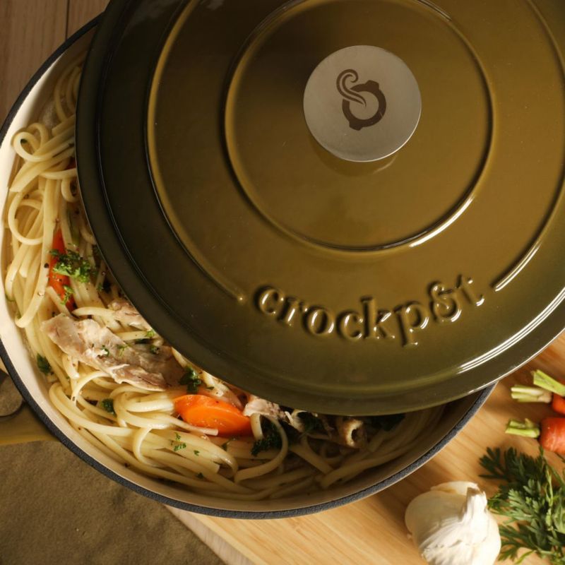 Crock-Pot Cacerola de Hierro Fundido Esmaltado 7 L Verde Salvia